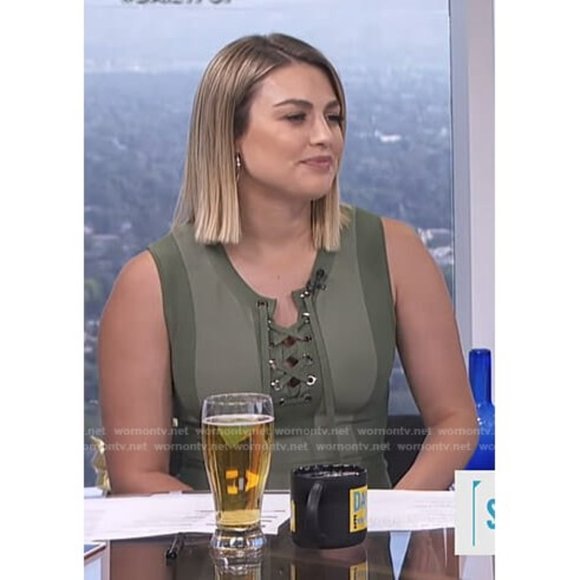 NWT BCBGMAXAZRIA Lace-Up Colorblock Sheath Dress - Picture 6 of 16